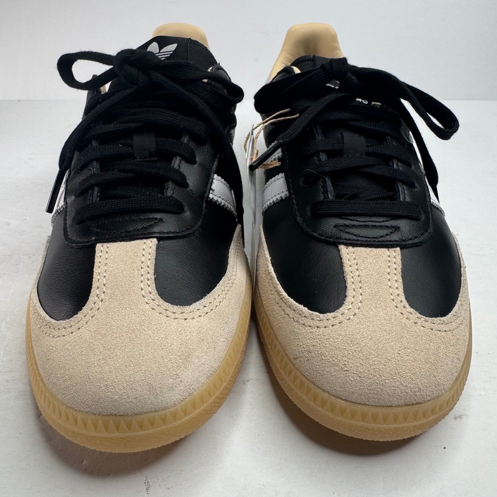 Adidas Samba OG Black White Gum Leather Suede Sneakers JS3832 Womens 8 NEW - Picture 3 of 8